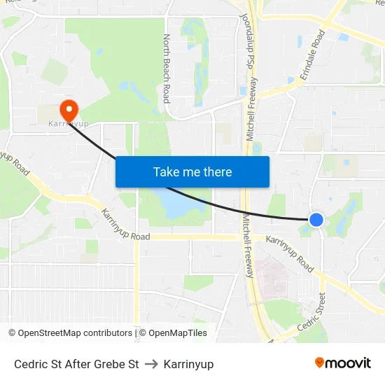 Cedric St After Grebe St to Karrinyup map