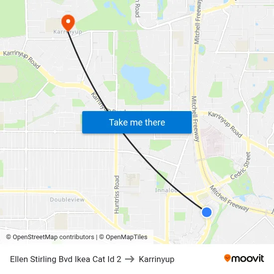 Ellen Stirling Bvd Ikea Cat Id 2 to Karrinyup map