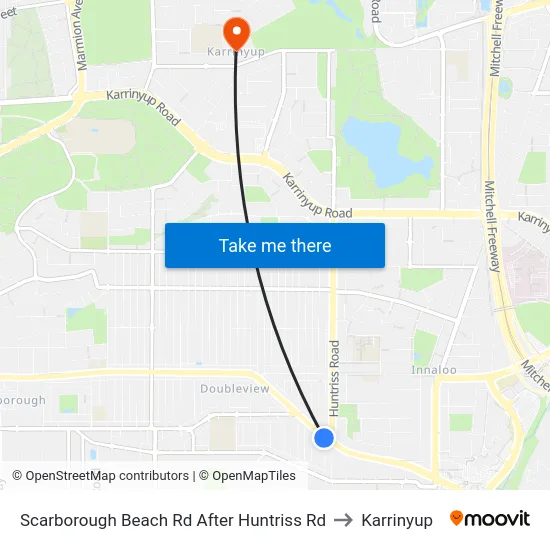 Scarborough Beach Rd After Huntriss Rd to Karrinyup map