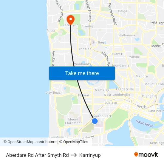Aberdare Rd After Smyth Rd to Karrinyup map