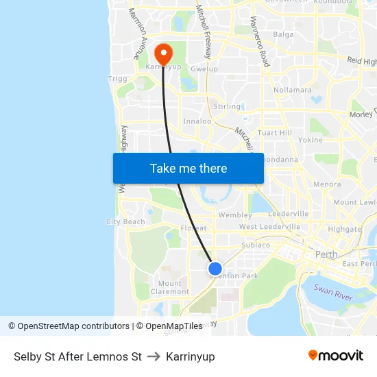Selby St After Lemnos St to Karrinyup map