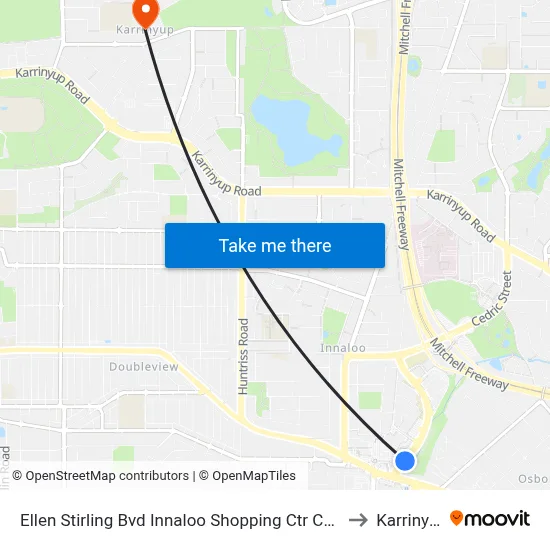 Ellen Stirling Bvd Innaloo Shopping Ctr Cat Id 4 to Karrinyup map