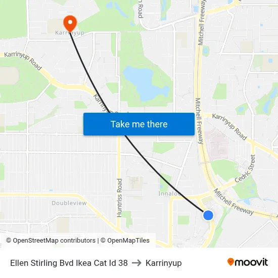 Ellen Stirling Bvd Ikea Cat Id 38 to Karrinyup map