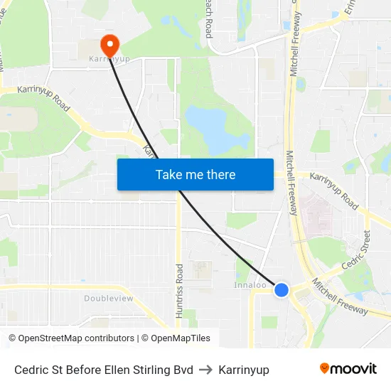 Cedric St Before Ellen Stirling Bvd to Karrinyup map