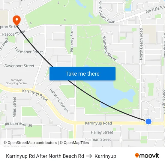 Karrinyup Rd After North Beach Rd to Karrinyup map