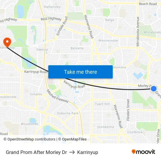 Grand Prom After Morley Dr to Karrinyup map