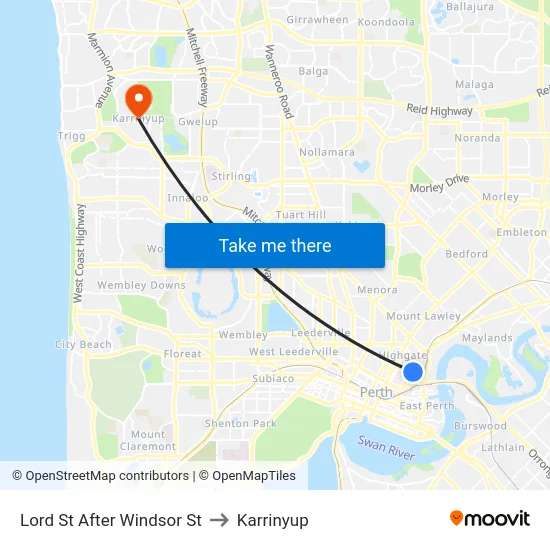 Lord St After Windsor St to Karrinyup map