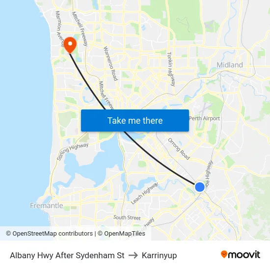 Albany Hwy After Sydenham St to Karrinyup map