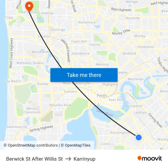 Berwick St After Willis St to Karrinyup map