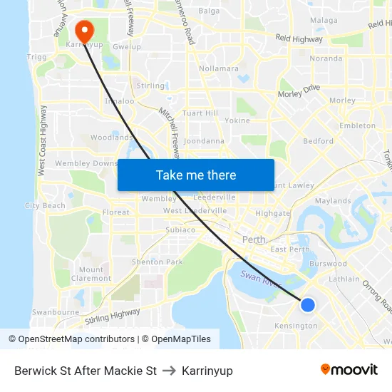 Berwick St After Mackie St to Karrinyup map