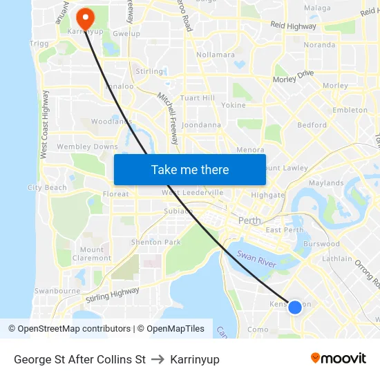 George St After Collins St to Karrinyup map