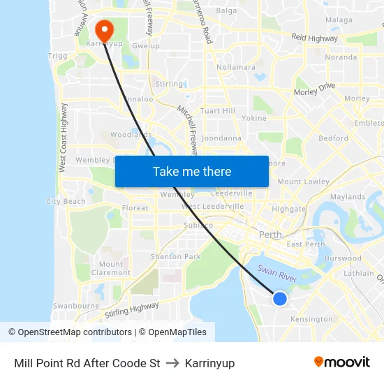 Mill Point Rd After Coode St to Karrinyup map