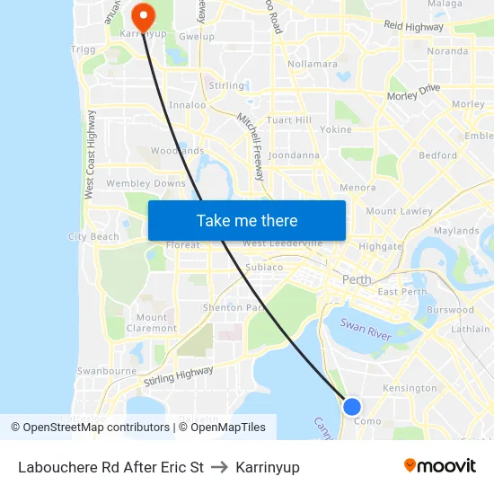 Labouchere Rd After Eric St to Karrinyup map