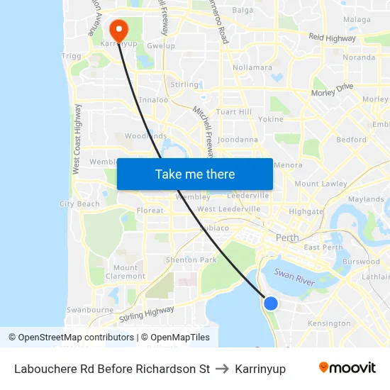 Labouchere Rd Before Richardson St to Karrinyup map