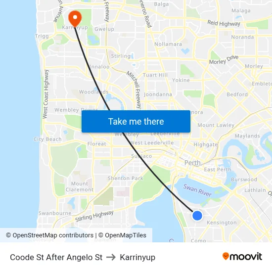 Coode St After Angelo St to Karrinyup map