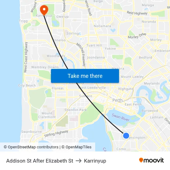 Addison St After Elizabeth St to Karrinyup map
