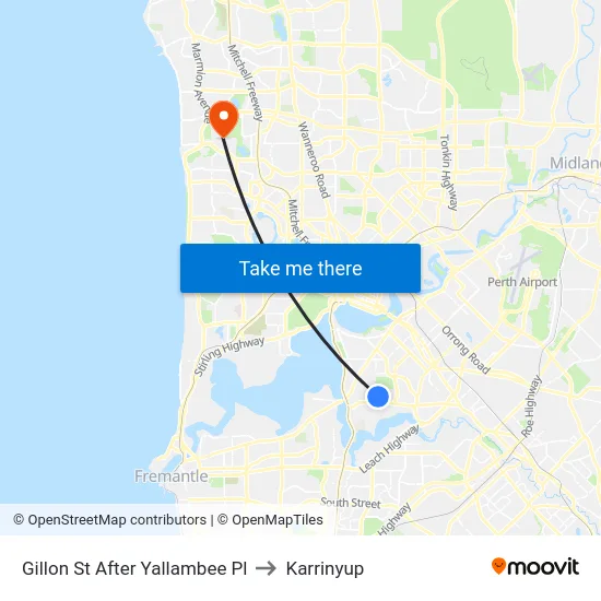 Gillon St After Yallambee Pl to Karrinyup map