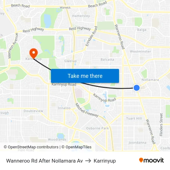 Wanneroo Rd After Nollamara Av to Karrinyup map