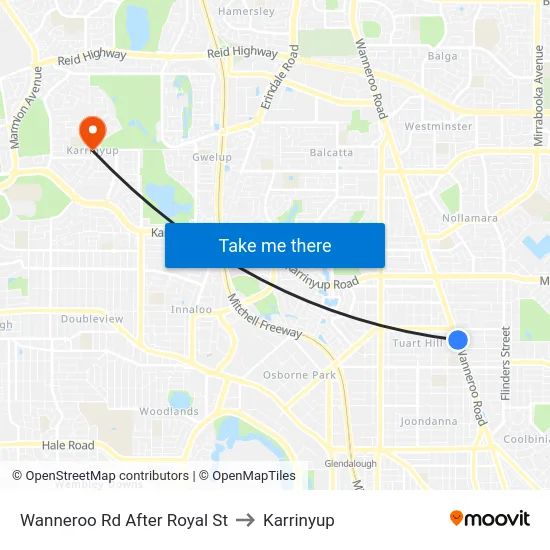 Wanneroo Rd After Royal St to Karrinyup map