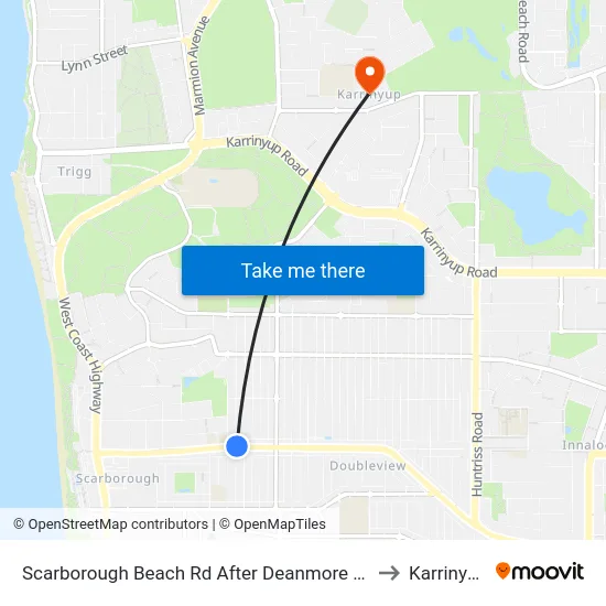 Scarborough Beach Rd After Deanmore Rd to Karrinyup map