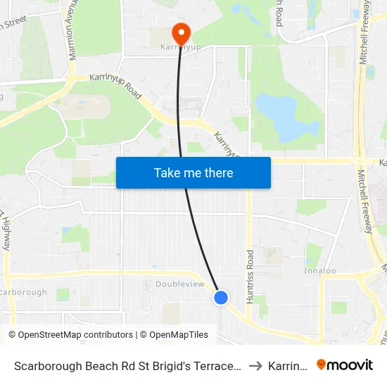 Scarborough Beach Rd St Brigid's Terrace Cat Id 29 to Karrinyup map