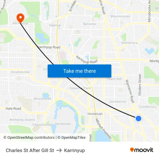 Charles St After Gill St to Karrinyup map