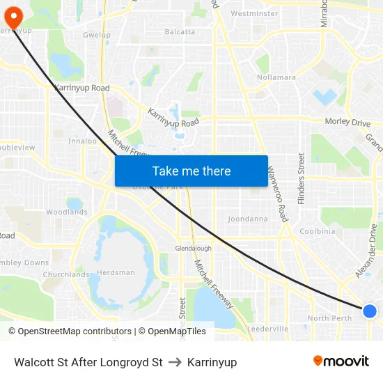 Walcott St After Longroyd St to Karrinyup map