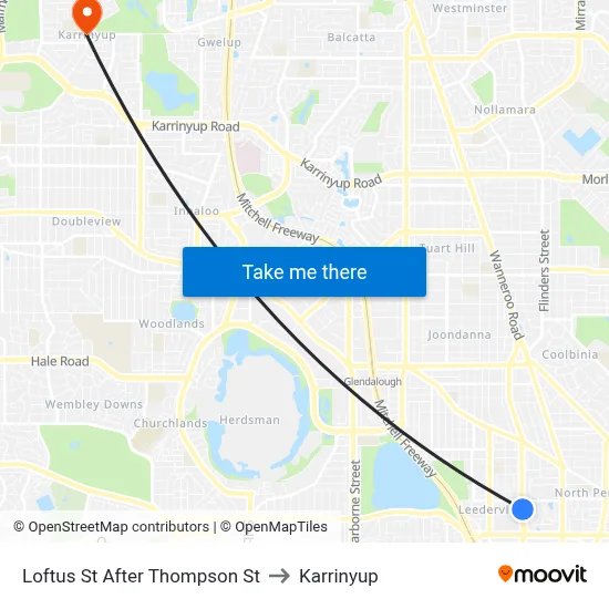 Loftus St After Thompson St to Karrinyup map