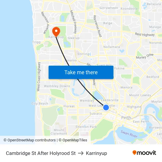 Cambridge St After Holyrood St to Karrinyup map