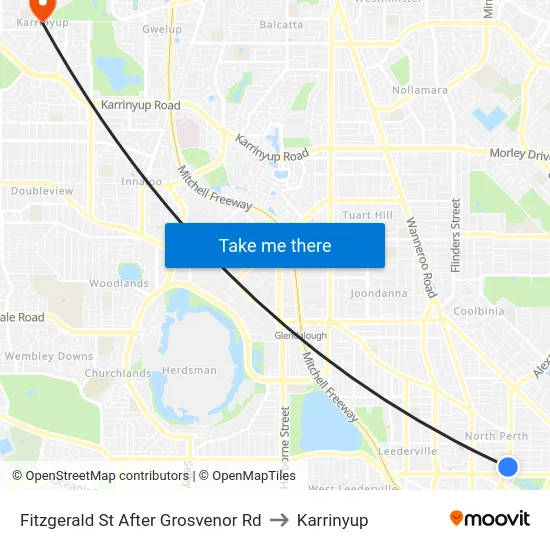 Fitzgerald St After Grosvenor Rd to Karrinyup map