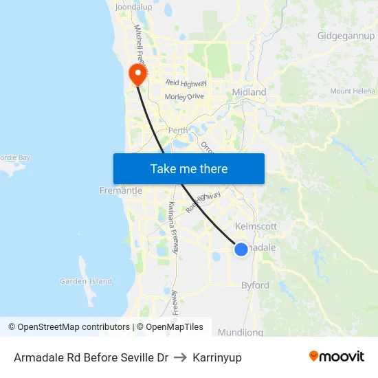 Armadale Rd Before Seville Dr to Karrinyup map
