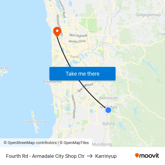 Fourth Rd - Armadale City Shop Ctr to Karrinyup map