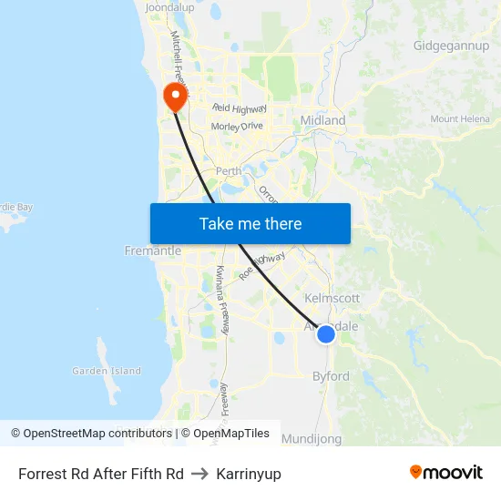 Forrest Rd After Fifth Rd to Karrinyup map
