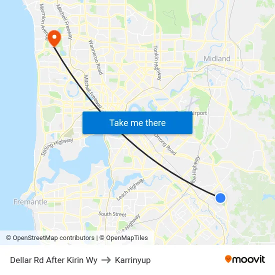 Dellar Rd After Kirin Wy to Karrinyup map