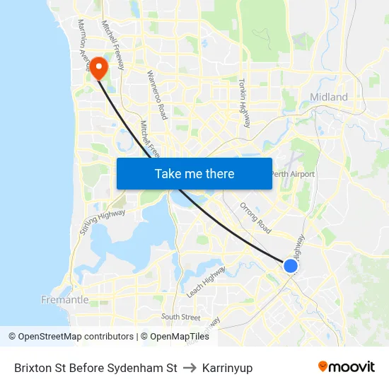 Brixton St Before Sydenham St to Karrinyup map
