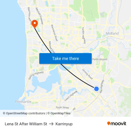 Lena St After William St to Karrinyup map