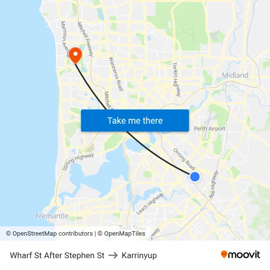 Wharf St After Stephen St to Karrinyup map