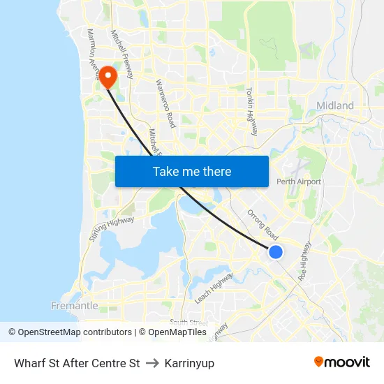 Wharf St After Centre St to Karrinyup map