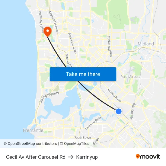 Cecil Av After Carousel Rd to Karrinyup map