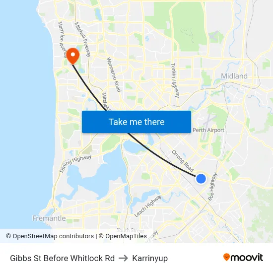 Gibbs St Before Whitlock Rd to Karrinyup map