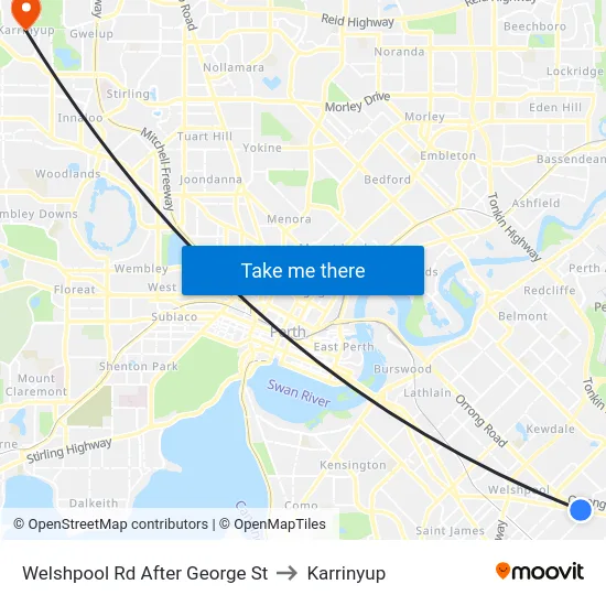 Welshpool Rd After George St to Karrinyup map