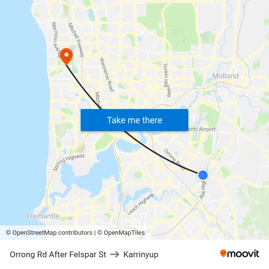 Orrong Rd After Felspar St to Karrinyup map