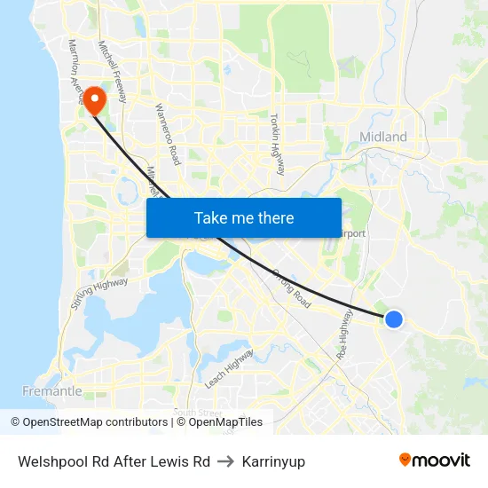 Welshpool Rd After Lewis Rd to Karrinyup map