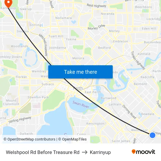 Welshpool Rd Before Treasure Rd to Karrinyup map