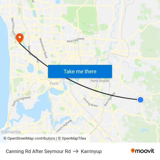 Canning Rd After Seymour Rd to Karrinyup map