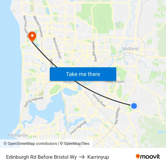 Edinburgh Rd Before Bristol Wy to Karrinyup map