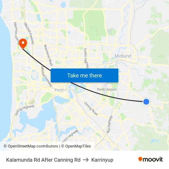 Kalamunda Rd After Canning Rd to Karrinyup map