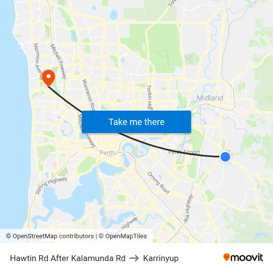 Hawtin Rd After Kalamunda Rd to Karrinyup map