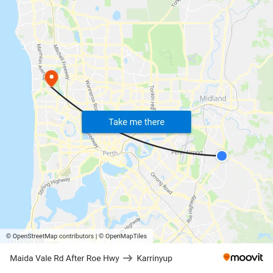 Maida Vale Rd After Roe Hwy to Karrinyup map