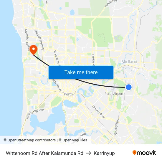 Wittenoom Rd After Kalamunda Rd to Karrinyup map